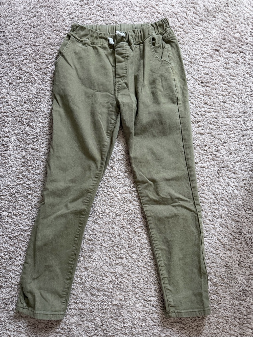 Women’s Olive Drawstring Casual Pants